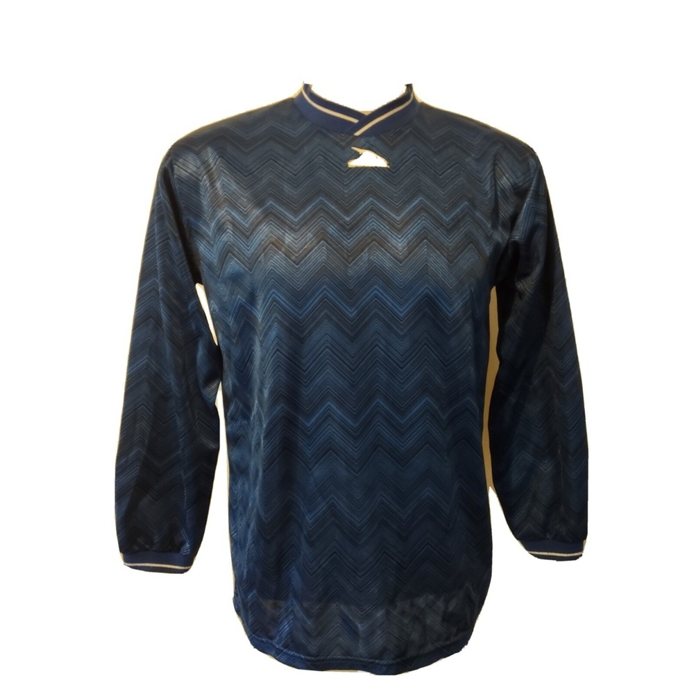 Score Goalkeeper Jersey Men's‎ Adult Medium Blue Zigzag Padded Elbows Retro Y2K